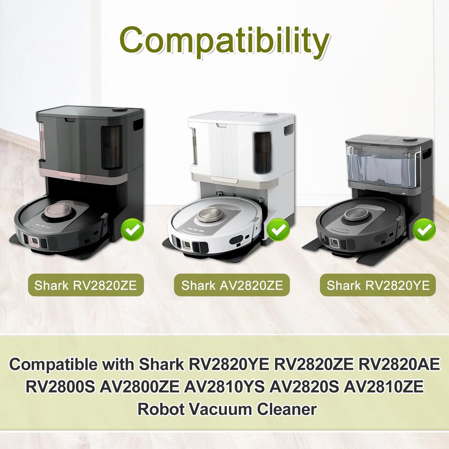 6 Pack Microfiber Vacmop Replacement Pads Compatible with Shark AV2800ZE RV2820YE AV2810YS RV2820ZE AV2820S PowerDetect NeverTouch Robot Vacuum Cleaner,Reusable Mop Vac Pads Vac Mop Pads Refills