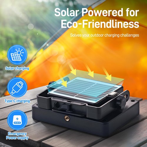 LED Solar Portable Camping Lights with Stand dimmable, 2000LM, Solar Rechargeable Work Lights with Magnetic,IP67 Waterproof, 5 Light Modes Portable Flood Light, Camping Lantern for Indoor Outdoor