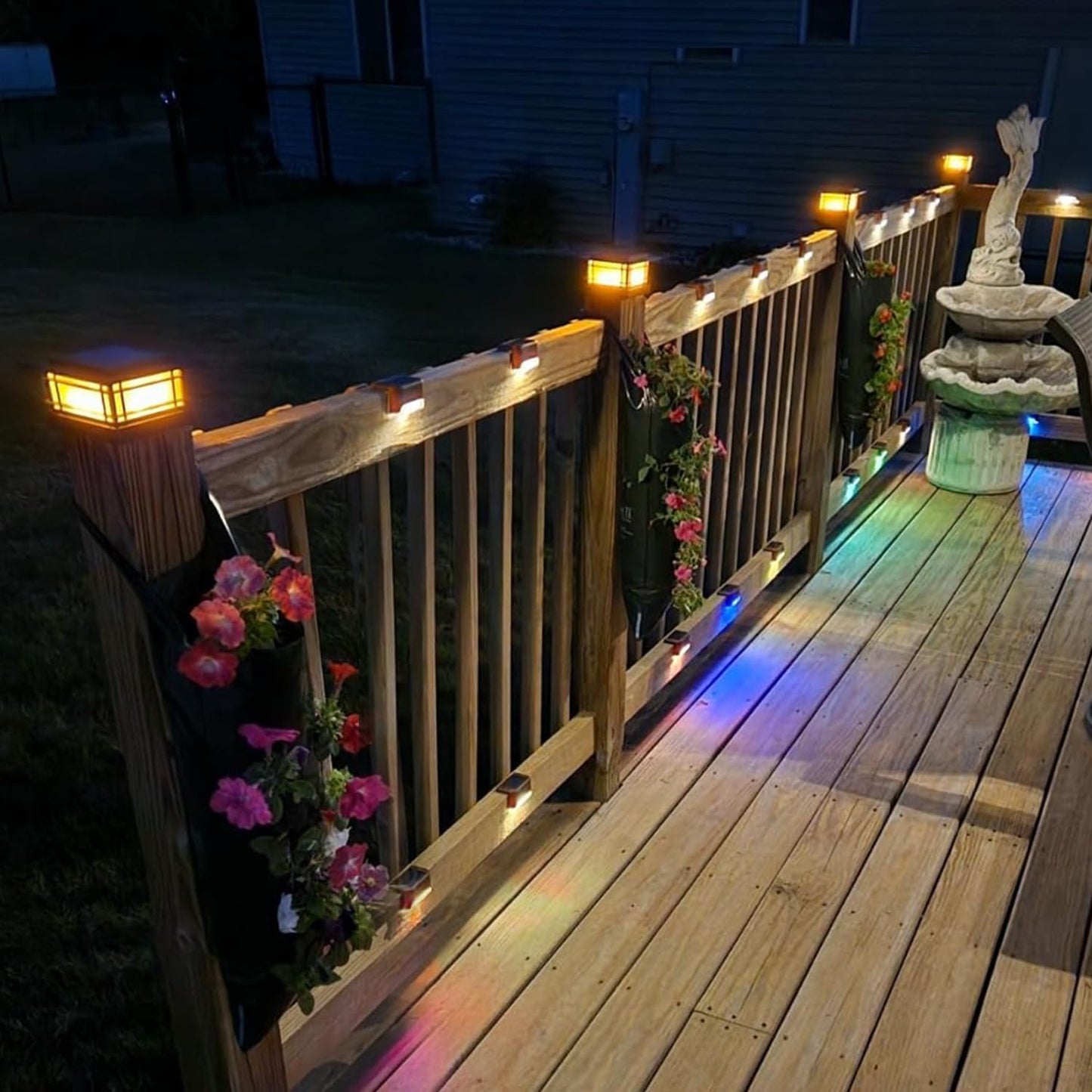 Solar Post Cap Lights - 6 Pack Outdoor Fence Lights for 4x4, 5x5, 6x6 Posts - Bright Warm White LED Decor for Garden & Patio