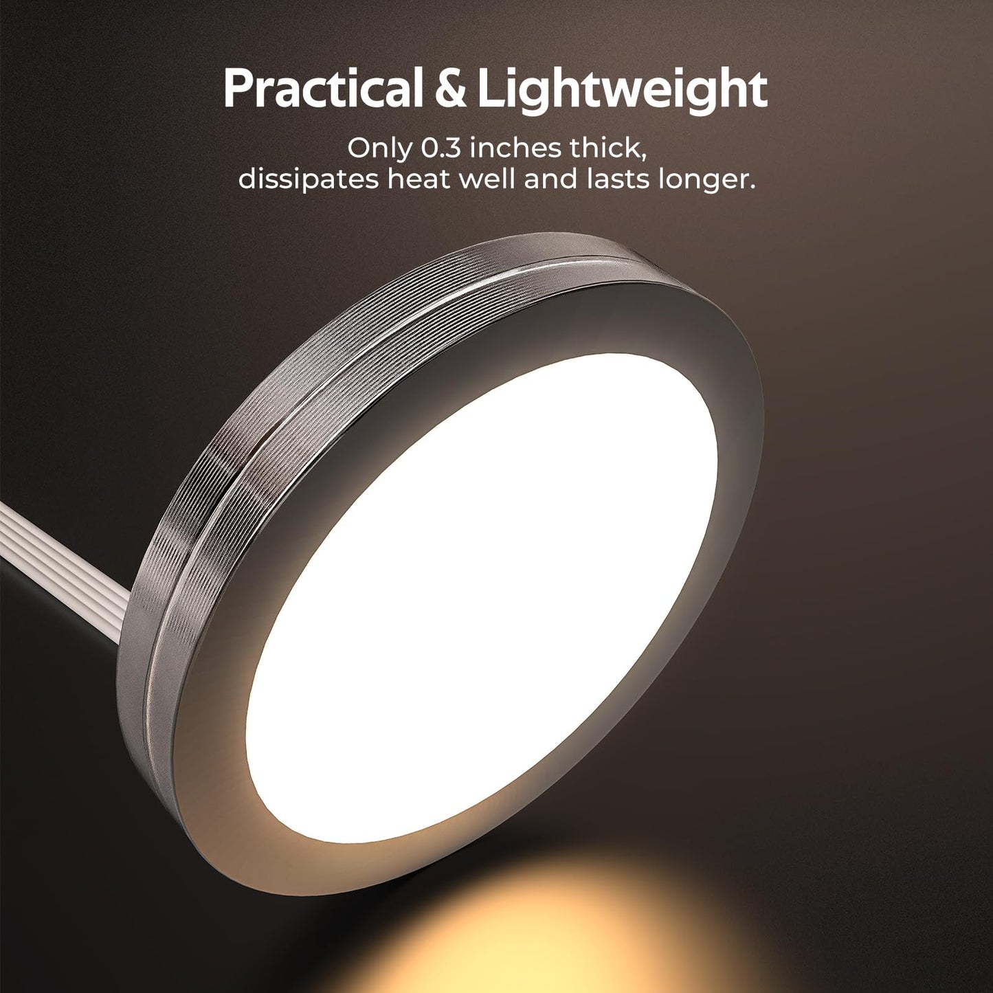 ANTOTEN Under Cabinet Lights, RGBWW Ultra Slim Puck Lighting Kit 12 Pack, Dimmable Counter Showcase Kitchen Lighting Fixtures, Puck Lights with Remote and 12V Plug in Adapter