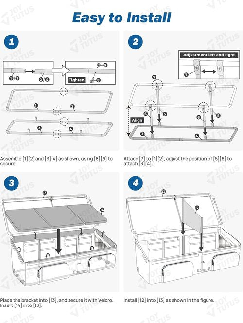 JOYTUTUS Truck Bed Cargo Organizer - Easy Access Storage Bag for Groceries & Golf | Durable Design