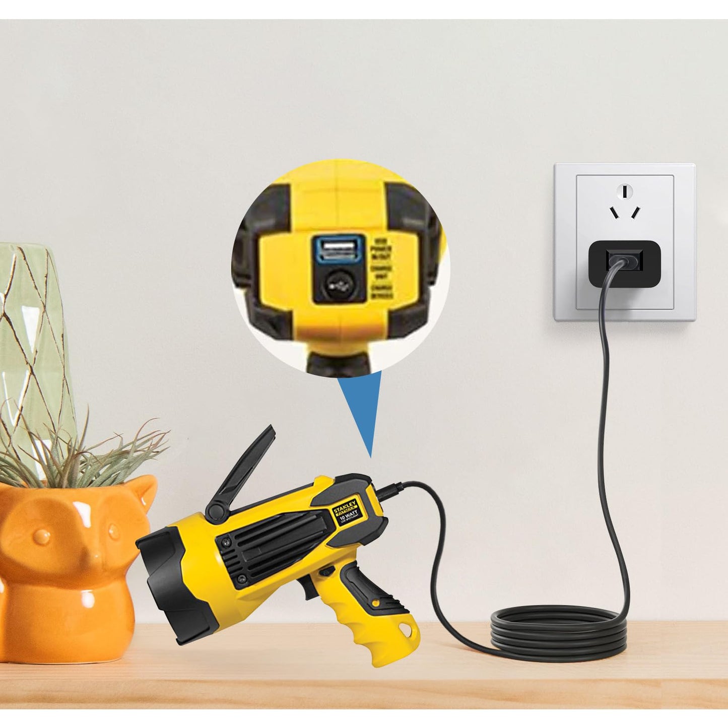 Charger Compatible with Stanley Fatmax Spotlight, Stanley SL10LEDS, Flashlight, USB to USB Power Cord