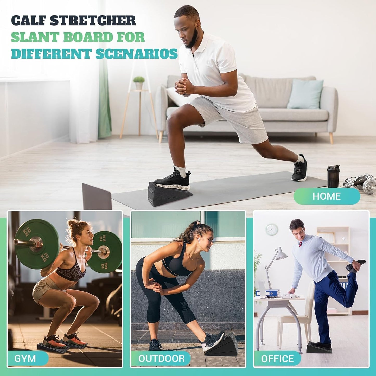 Slant Board - Adjustable Calf Stretching Incline Board | 5 Angles, 480 lbs Capacity for Yoga & Therapy