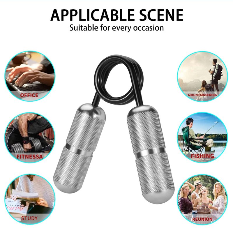 CHEETOP 2PCS Handheld Fidget Toys, Help Relieve Stress Anxiety, Mini Finger Metal Grip Strengthener, Hand Wrist Grip Strength Rehabilitation Trainer, Relief Muscle Stiffness (Silver+Black)