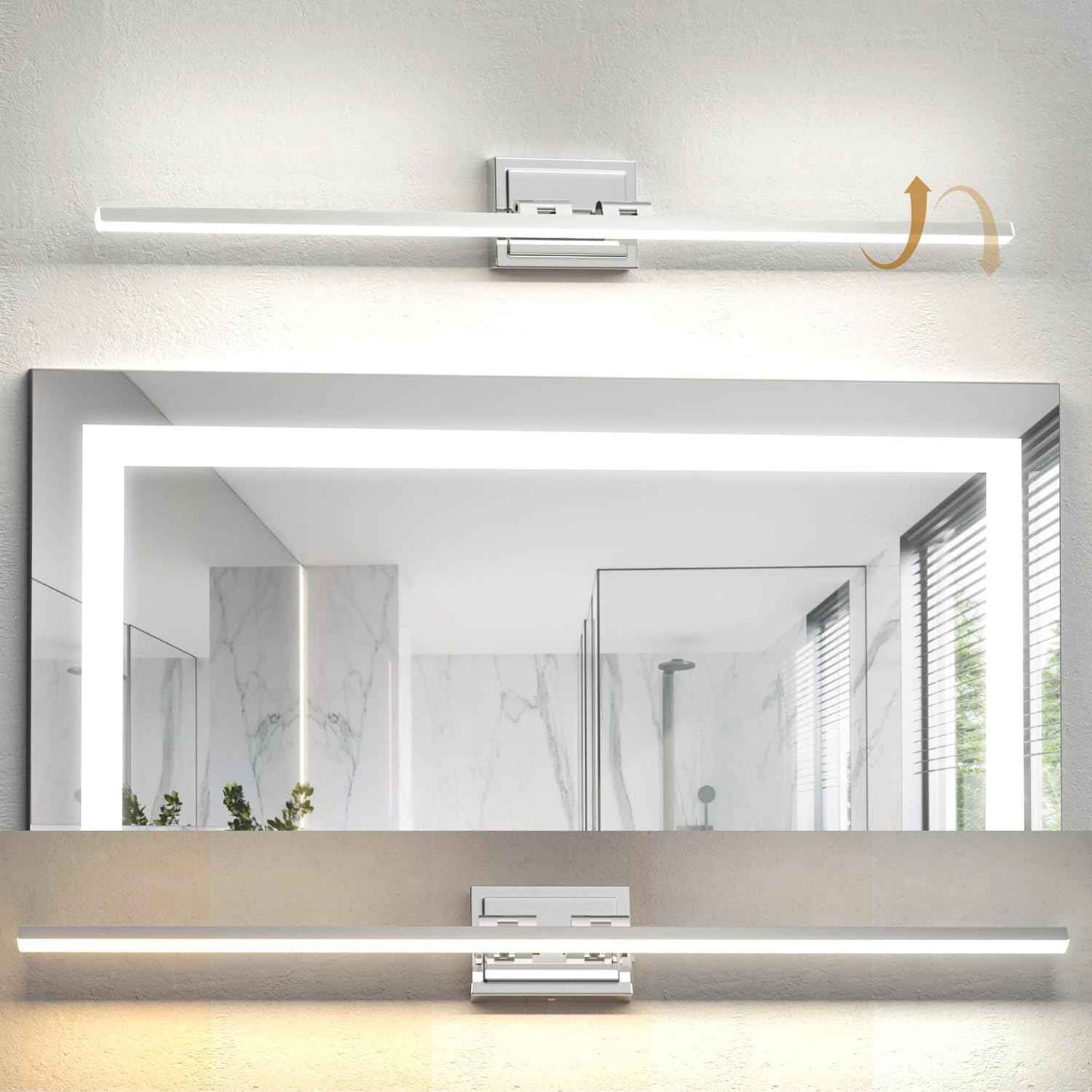 NIORSUN 24-Inch Dimmable LED Bathroom Vanity Light Fixture - Modern Black Over Mirror Lighting, 5CCT, ETL Certified