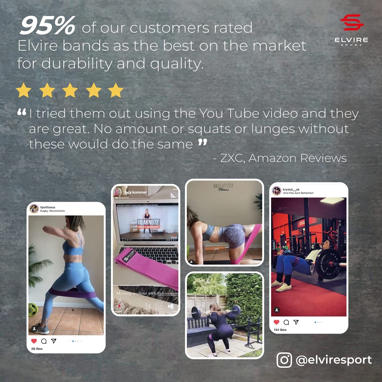 Elvire Fabric Resistance Bands for Working Out, Exercise Set of 3, Booty Band for Women, Workout Loops for Legs, Glutes, Squats