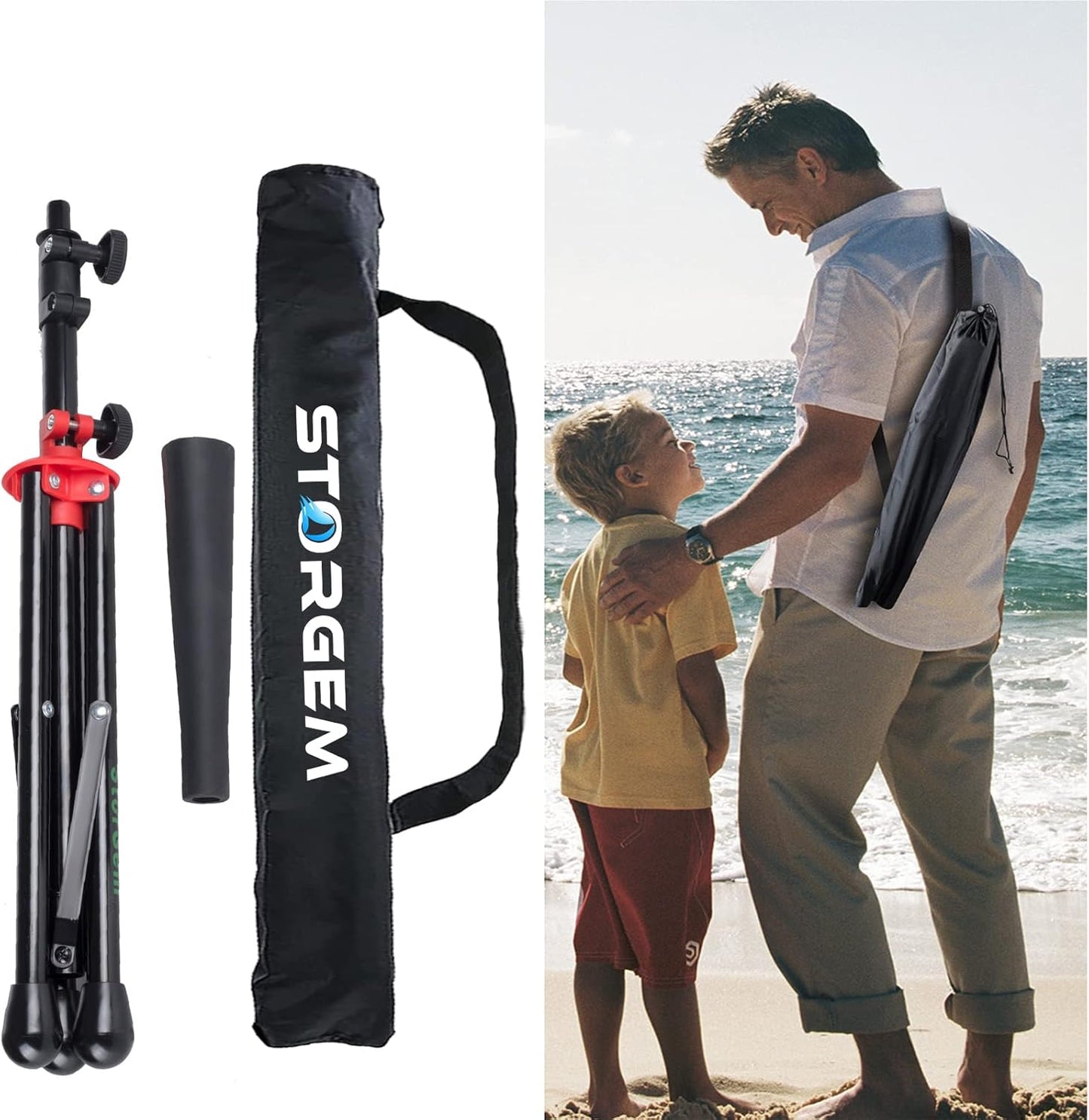 Storgem Baseball & Softball Batting Tee - Adjustable Height Portable Tripod Stand with Carrying Bag