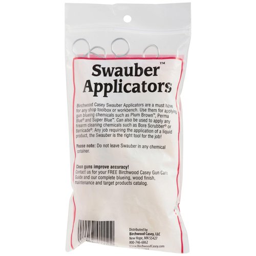 Birchwood Casey Large Wire-Handled Swauber Applicators for Gun Cleaning, Maintenance and Preservation, 20 Pack