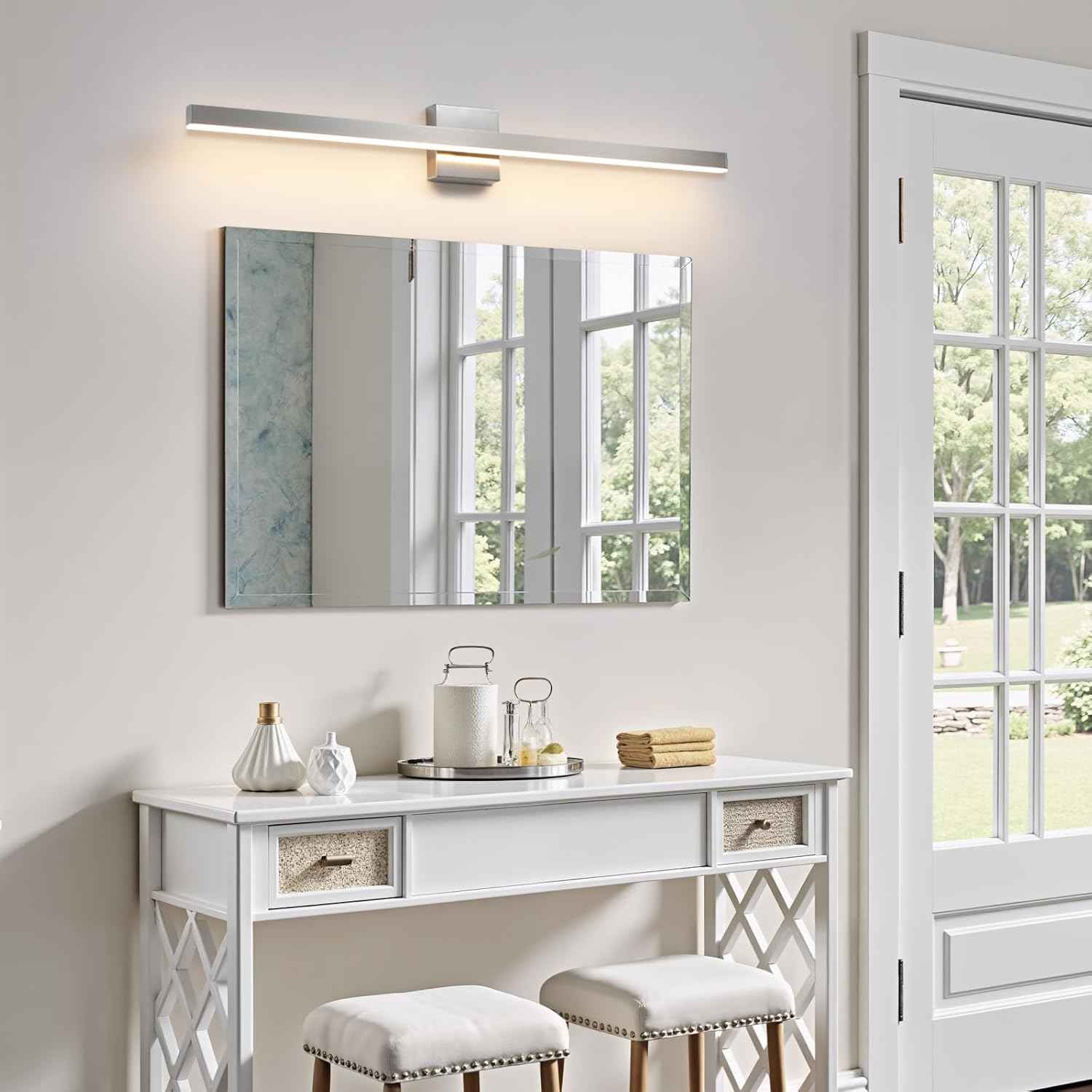 24-Inch Dimmable Gold Bathroom Vanity Light - Modern LED Bar Fixture for Over Mirror