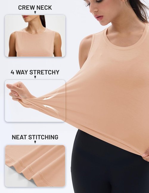 MAGCOMSEN Women's Cropped Workout Tank Top - Quick Dry Sleeveless Design for Yoga & Gym Activities