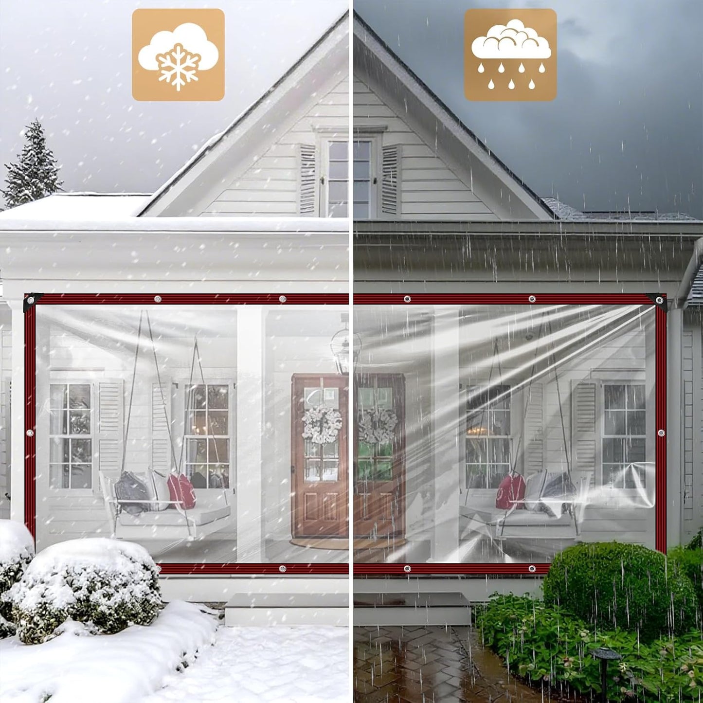 Clear Tarp - Heavy Duty Waterproof 4x6ft Clear Plastic Tarp with Grommets Transparent Vinyl Tarps Outdoor Garden Rainproof Tarpaulin for Greenhouse Plant Patio Roofs Porch Chicken Coop