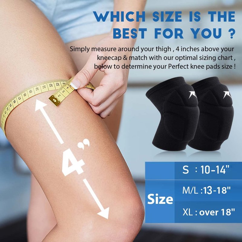 Racbeuk Volleyball Knee Pads,Knee Compression Sleeve Support for Men Women with High Protection Pads,Professional Grade Knee Pads for Running,Meniscus Tear,ACL,Arthritis,Joint Pain Relief
