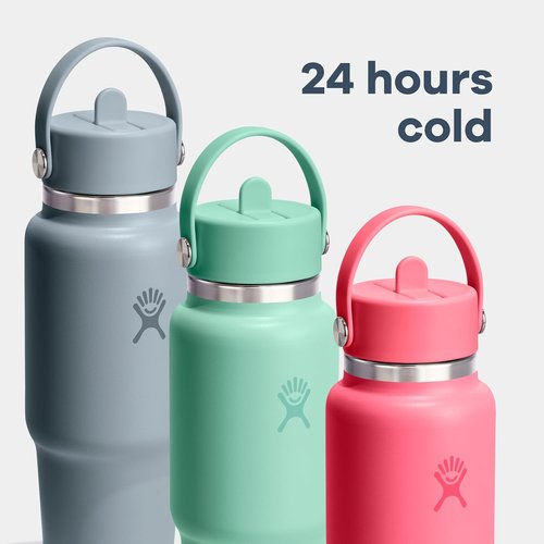 Hydro Flask Travel Water Bottle - Insulated Stainless Steel - 40 Oz Shale Gray with Wide Straw Lid
