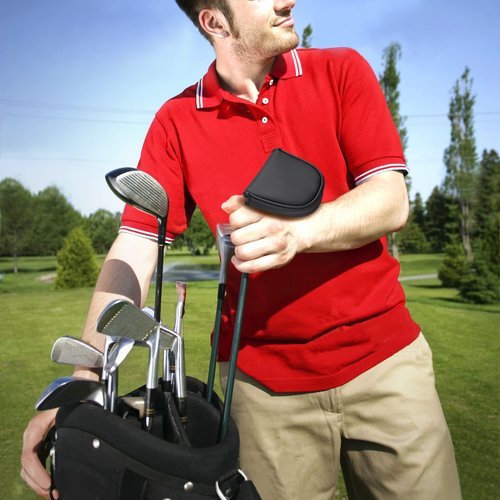 BIG TEETH Mallet Putter Cover Black, Putter Cover Mallet Magnetic, Center Shafted Putter Headcover Mallet for Odyssey Center Shaft Putter