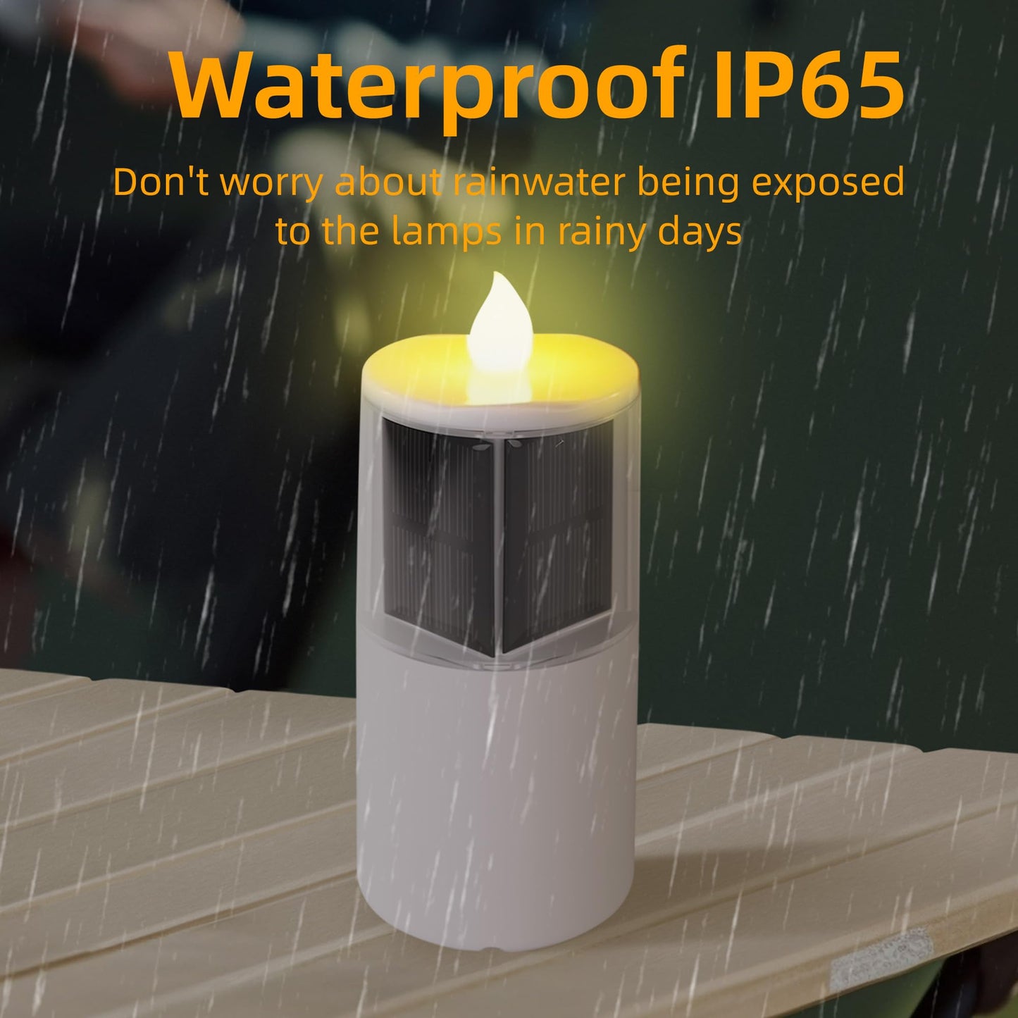 OPENDE Solar Candles Outdoor Waterproof, 2.5"x6.5", Dusk to Dawn, Solar Powered Flameless Candles for Outdoor Christmas Garden Lawn Yard Patio Decor,Set of 1