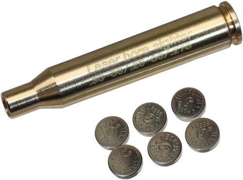 MAYMOC .30-06/25-06/270 Bore Sight Laser Red Dot Cartridge Laser bore Sighter with 2 Sets of Batteries