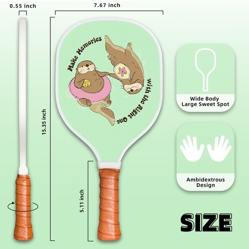 Xenia's Gifts Pickleball Paddle, Wood Pickleball Racket with Ergonomic Designed Non-Slip Grip, Ideal for Beginners, Pros, and Kids (Turquoise & Azure, 4 Paddles)