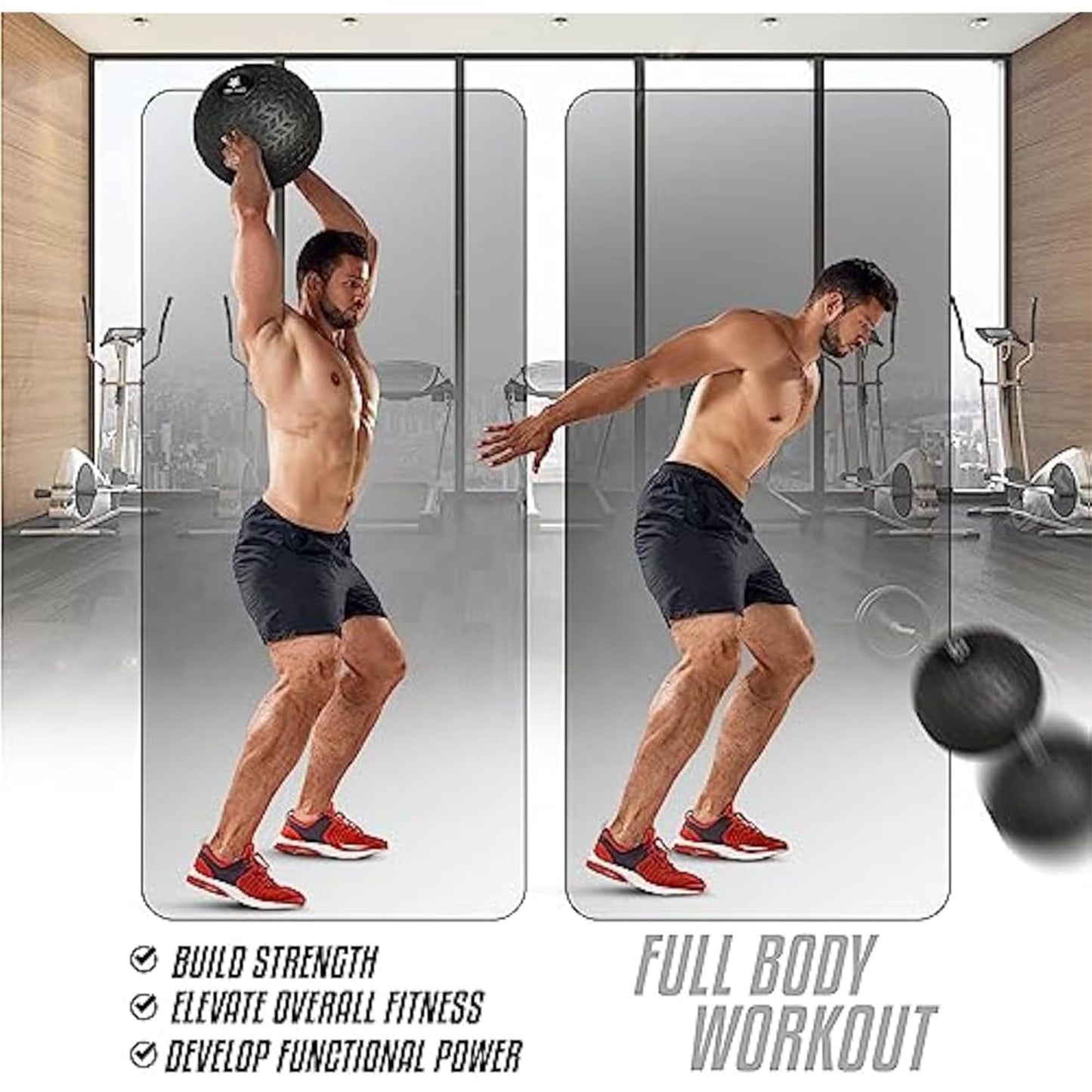 Yes4All Slam Balls, 10-40lb Weighted Ball Weight, Durable PVC Sand Filled Workout Dynamic Slam Ball for Strength Training, Triangle, Black, 10lbs