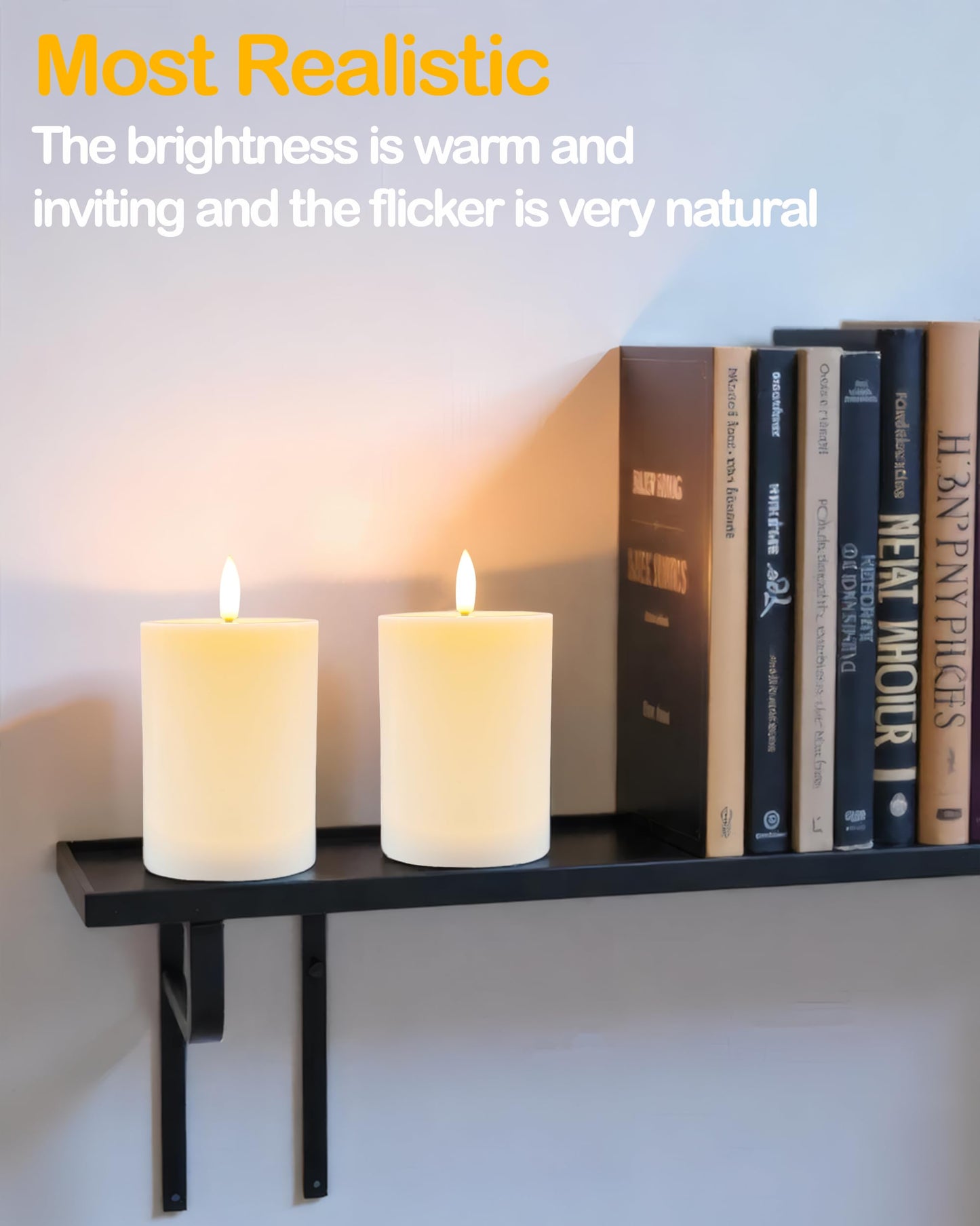 Gmnee 3"x4" Outdoor Waterproof Flameless Candles with Remote and Timers, LED Candles, Battery Operated Candles, Electric Fake Pillar Candles for Patio, Porch, and Lanterns Decor (Ivory)