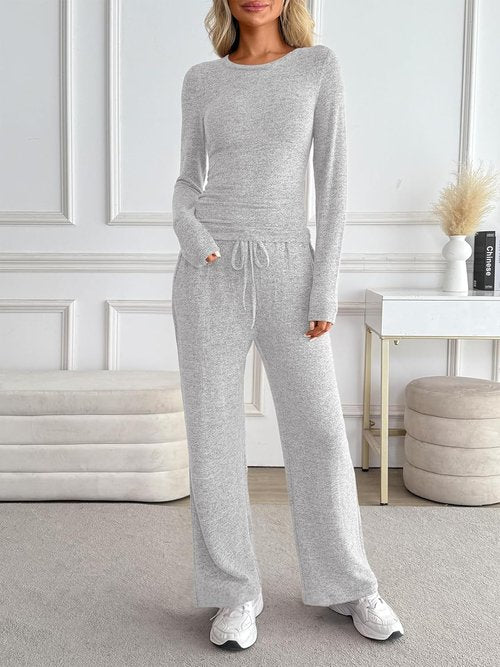 LILLUSORY Women's 2-Piece Lounge Set - Cozy Knit Sweater for Travel & Gym | Fall Fashion 2025