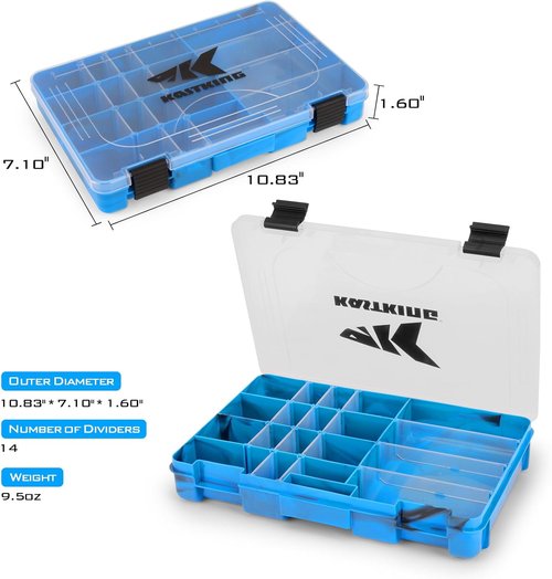 KastKing Tackle Boxes - Durable Plastic Storage Organizer with Removable Dividers | 2 or 4 Pack Options