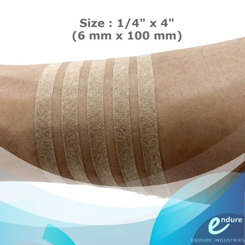 Endure Ind Wound Skin Closures, 5 on Each Sheet, 2 Sheets per Pouch, 5 Pouches per Box, 50 Total (1/4" x 4" Nude Tone)