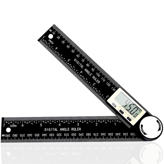 PDDYIER Angle Finder Protractor, 2-in-1 Miter Saw Protractor, 7 Inch/200mm ABS Angle Ruler, High Accuracy Miter Angle Measuring Tool for Woodworking, Metalworking, Carpenter, Construction