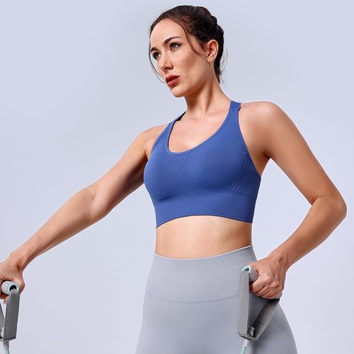 Evercute High Support Racerback Sports Bras - Seamless Padded Workout Bra | 3-Pack for Women