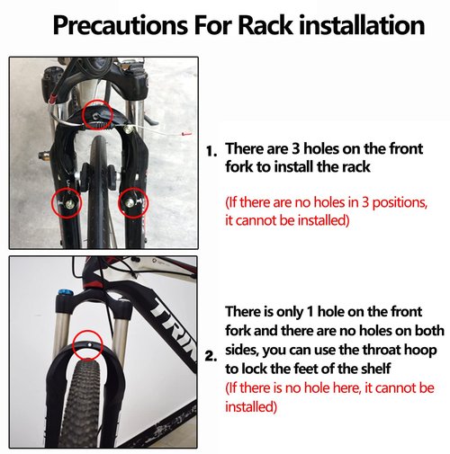 Bicycle Front Rack, Bike Luggage Touring Carrier Racks 15KG Capacity Mountain Bike Pannier Cycling Equipment Stand Footstock for Cargo Luggage Picnic Carrier Rack,Black 2