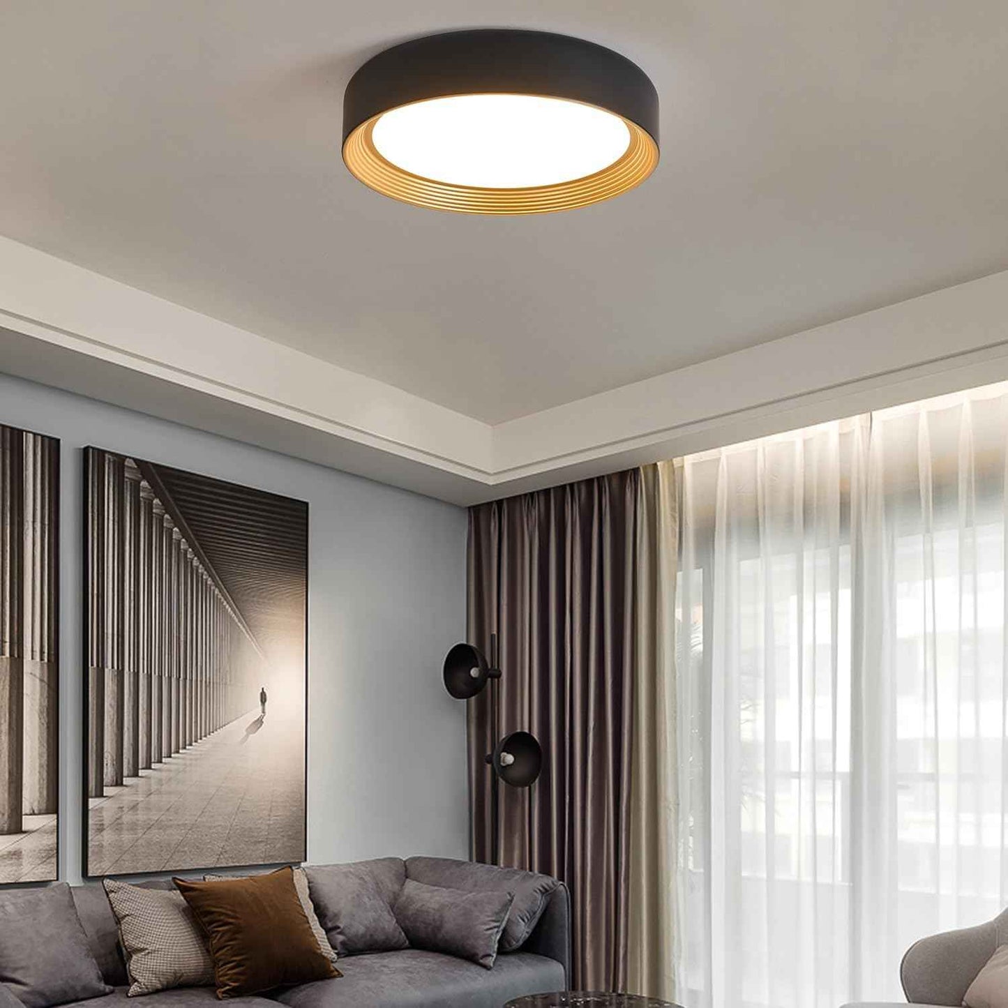 24W Dimmable LED Flush Mount Ceiling Light Fixture - 11.81" Modern 5CCT 3000K-6500K for Kitchen, Hallway & Laundry Room