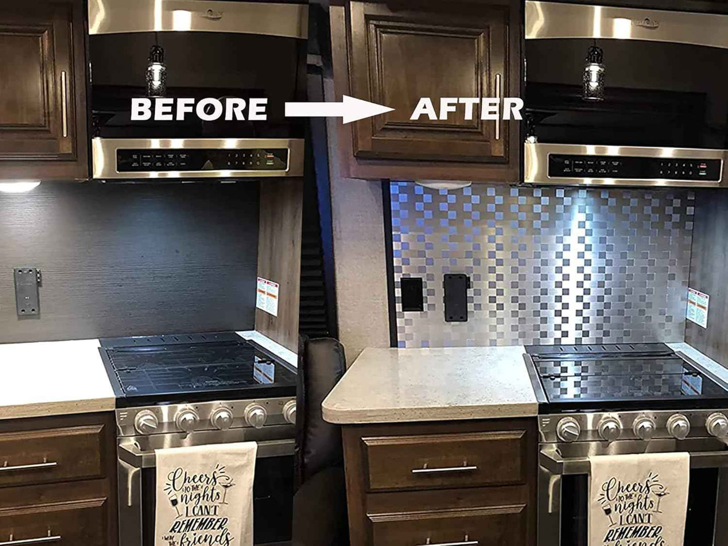 Stainless Steel Peel and Stick Backsplash Tiles - 20 Sheets, 12''x12'' for Kitchen & Bathroom