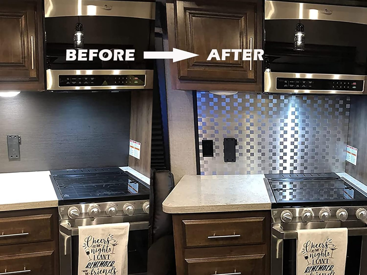 Stainless Steel Peel and Stick Backsplash Tiles - 20 Sheets, 12''x12'' for Kitchen & Bathroom