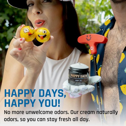 Derm Dude Happy Sack Ball Deodorant - Anti-Chafing Comfort Cream for Men | Aluminum-Free, 2oz Strawberry Lollipop