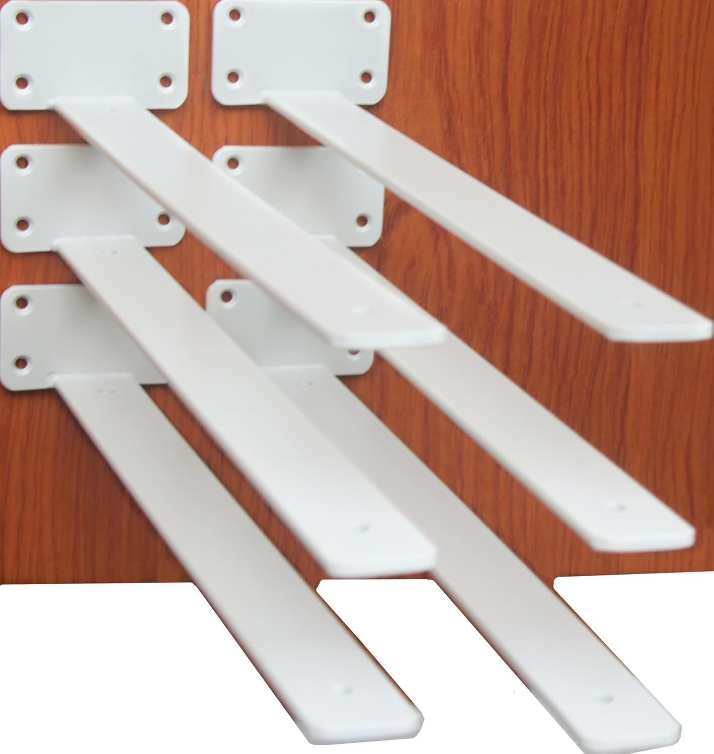 10-Inch Black Iron Floating Shelf Brackets - 12 Pack Rustic Industrial Support
