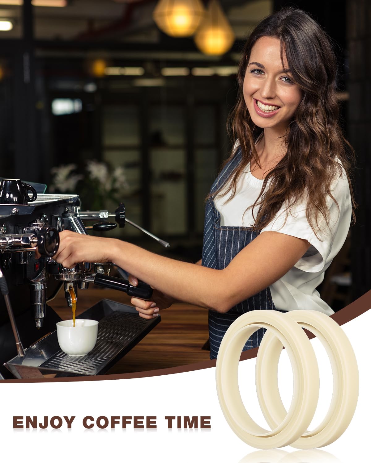 2PCS 54mm Silicone Steam Ring for Breville Espresso Machine 878/870/860/880/810/840/450/500 and Sage 880/878/875/870/810/500, Breville Espresso Machine Accessories Grouphead Gasket Replacement Part