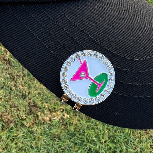 Giggle Golf Bling “Social Hour” Ball Marker Collection – Fun Golf Accessories for Women | Sparkly Gift for Golf Lovers | 19th Hole Vibes & Friends on the Green (19th Hole)