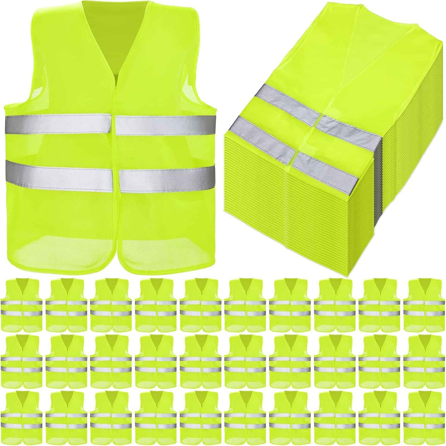 High Visibility Reflective Safety Vest for Men & Women - Bulk Security Mesh Vest for Work, Cycling & Running