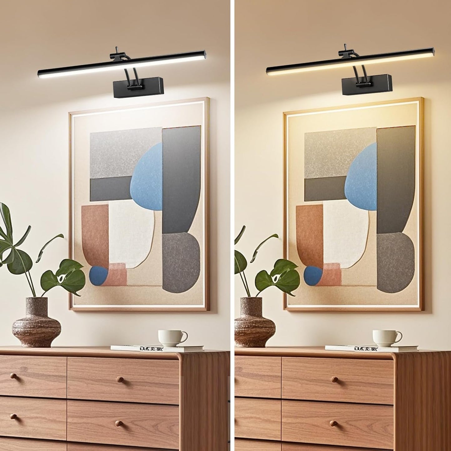 Wireless Battery Operated Picture Lights - 2 Pack, 16 Inch Dimmable Art Lighting with Remote, 6 Color Options - Perfect for Paintings and Gallery Displays