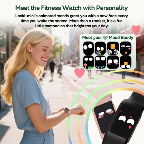 FITVII Slim Fitness Tracker - 24/7 Heart Rate & Blood Pressure Monitor | AMOLED, IP68 Waterproof Smart Watch for Men & Women