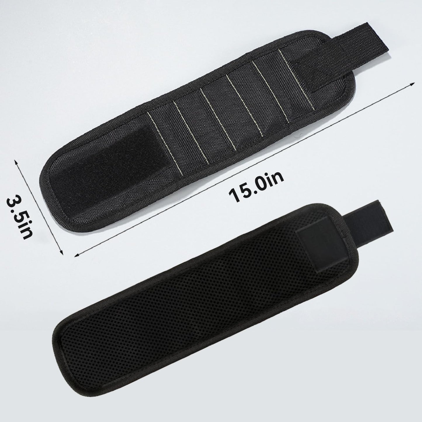 FUPUAII Magnetic Wristband for Tools, Father, Colleague, Built-in 15 Magnets, Adjustable Size, Suitable for Fixing with Screws, Nails and Wrenches (2)