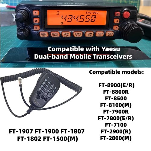 MH-48 MH-48A6J Handheld Mobile Microphone Speaker Mic with Button for Yaesu FT-8900R FT-7900R FT-8800R FT-7800R FT-7100 FT-2900 FT-2800 FT-1900 FT-1500M Mobile Radios 6-Pin