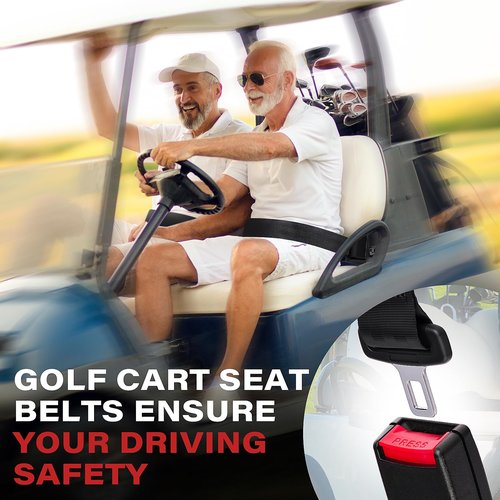 KyuerWK Golf Cart Seat Belts, Retractable Universal Seat Belt Kit, Fits Club Car, EZGO, Yamaha (2 PCS)