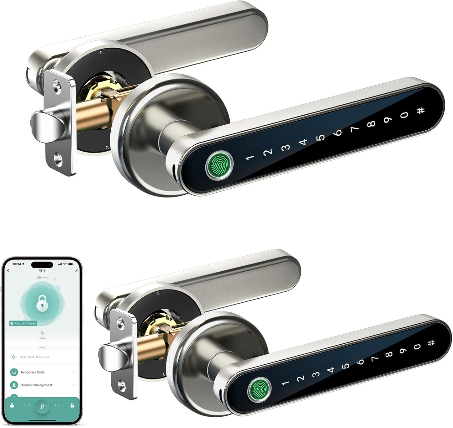 Smart Fingerprint Door Lock with Keypad - Keyless Entry Lock for Home & Office
