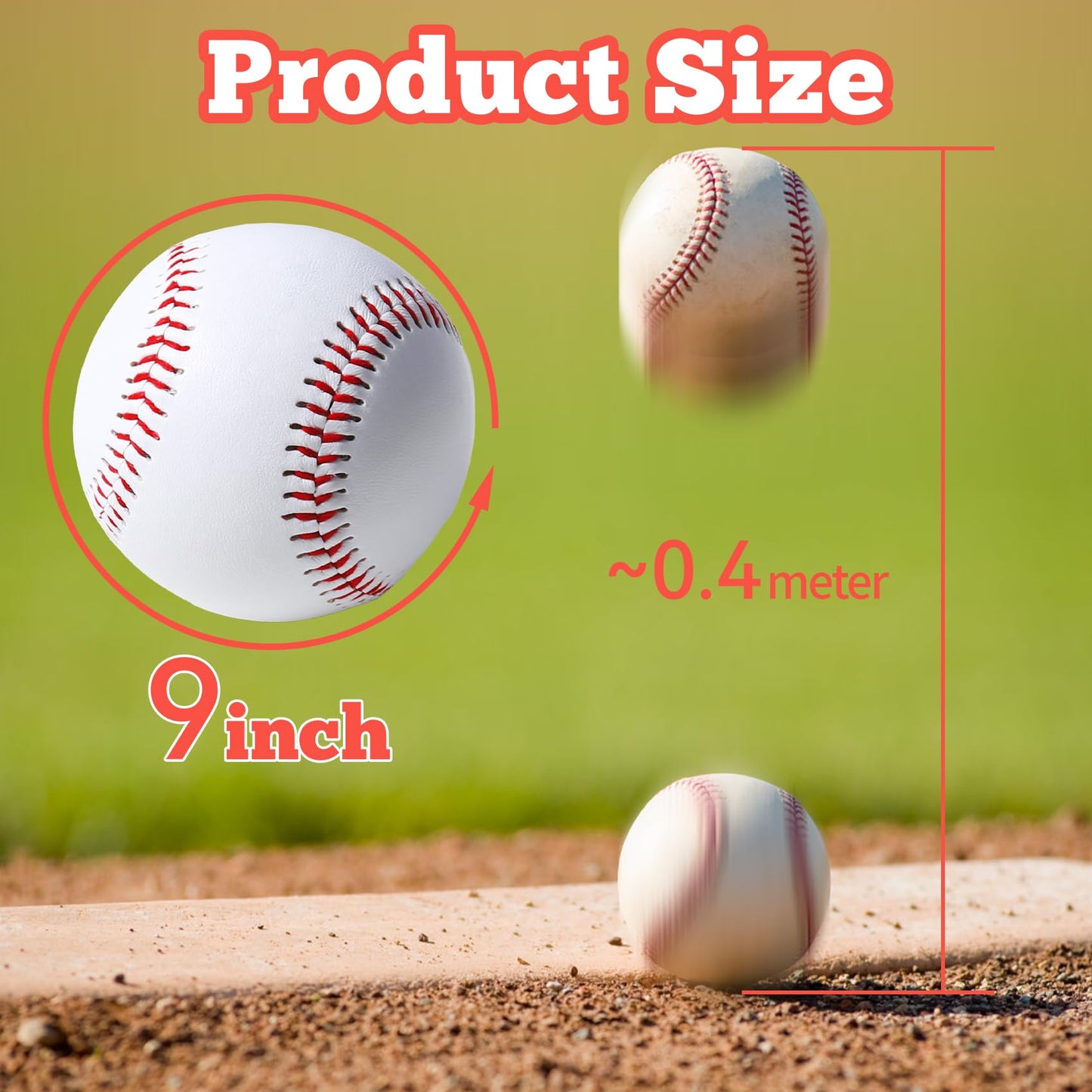Disents 12 Pack Standard Size T-Ball Training Baseballs - Youth/High School Baseball Bulk Practice Balls, Rubber Filling - 100% Faux Leather Soft Baseballs for Kids