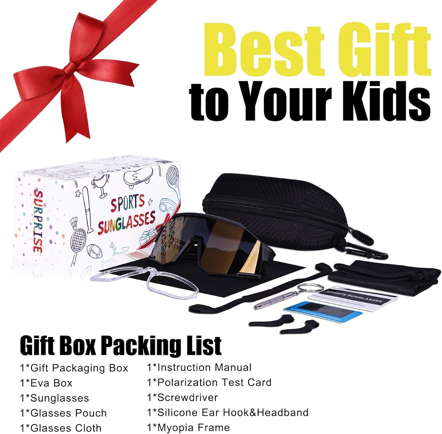 Polarized Kids Sunglasses - Ultra-Light TR90 Frame | UV400 Protection for Boys & Girls