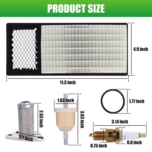 Podoy Golf Cart Tune Up Kit Compatible with EZGO TXT Medalist 4 Cycle 295cc/350cc 1994-2005 with 72368G01 Air Filter 26591G01 Oil Filter AM116304 Fuel Filter Spark Plug