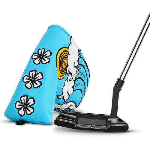 Putter Headcover, Blade Putter Cover Magnetic Blue Sea Wave Golf Putter Head Cover