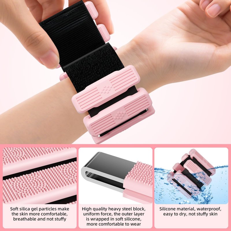 Pilates Wrist & Ankle Weights for Women, Wearable Wrist Weights & Leg Weights Set of 2(1Lb Each) Adjustable Ankle Weights for Walking, Yoga, Dance, Pilates, Pool Exercises and Gym