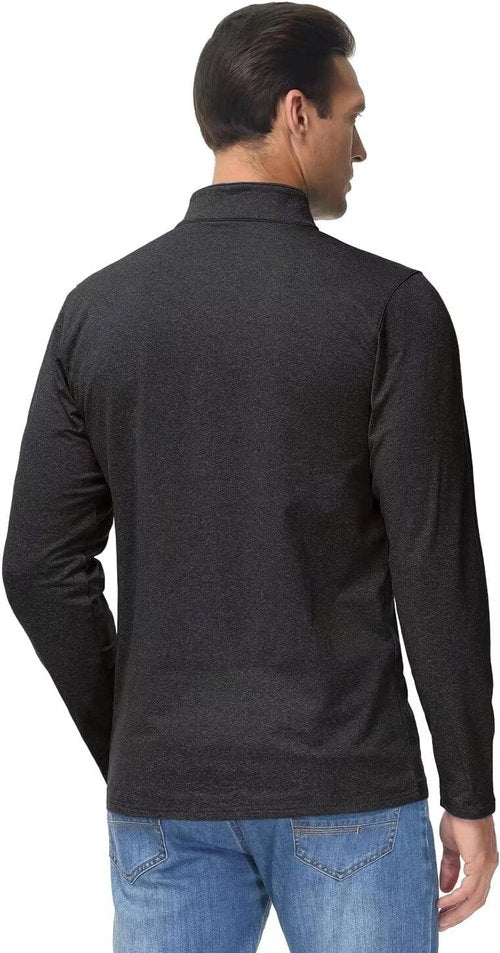 Boladeci Men's Quarter Zip Pullover - Premium Fleece Lined Heather Golf Shirt | Midweight Long Sleeve