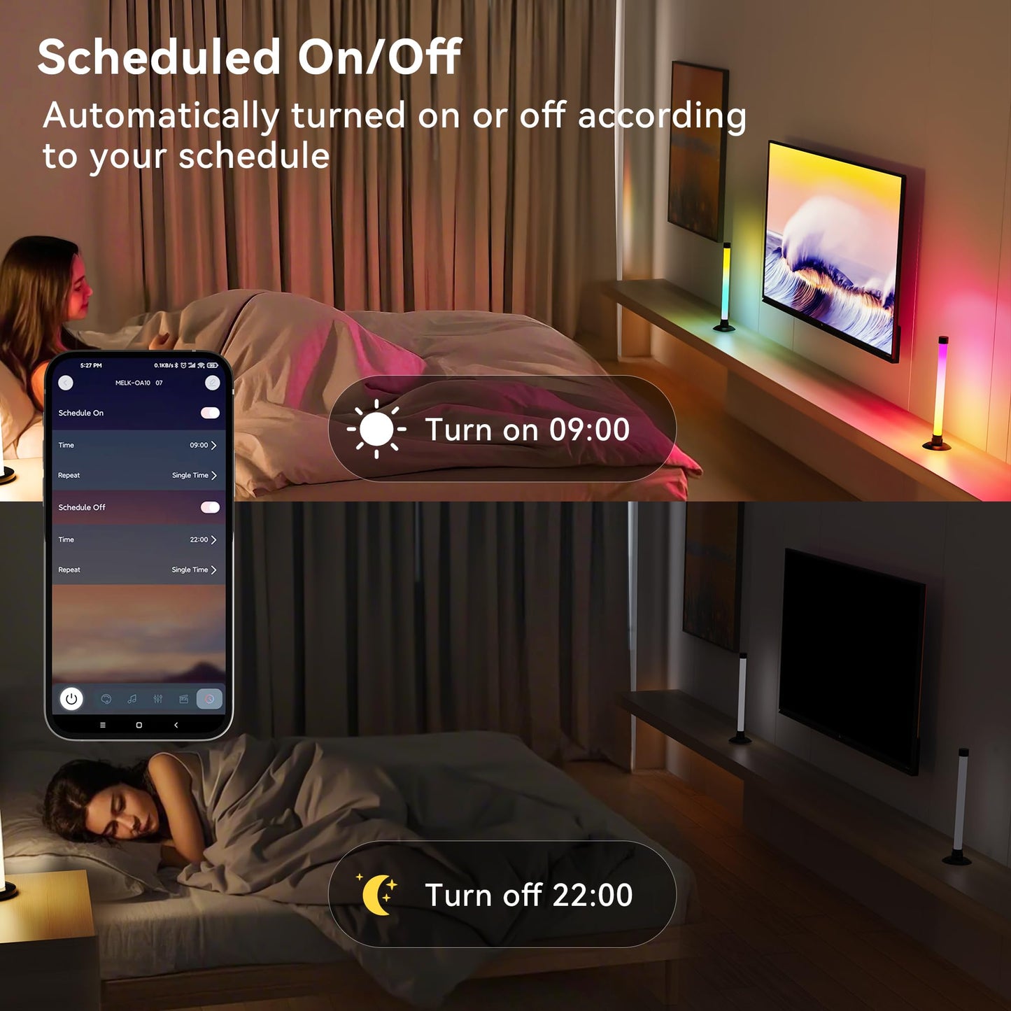 Ledagic Led Light Bar with Music Sync, Color Changing TV Backlight App & Remote Control, IC+RGB & W Smart RGB Light Bar, USB Powered Led Lights for TV, PC Room Monitor Backlight Gaming Accessories